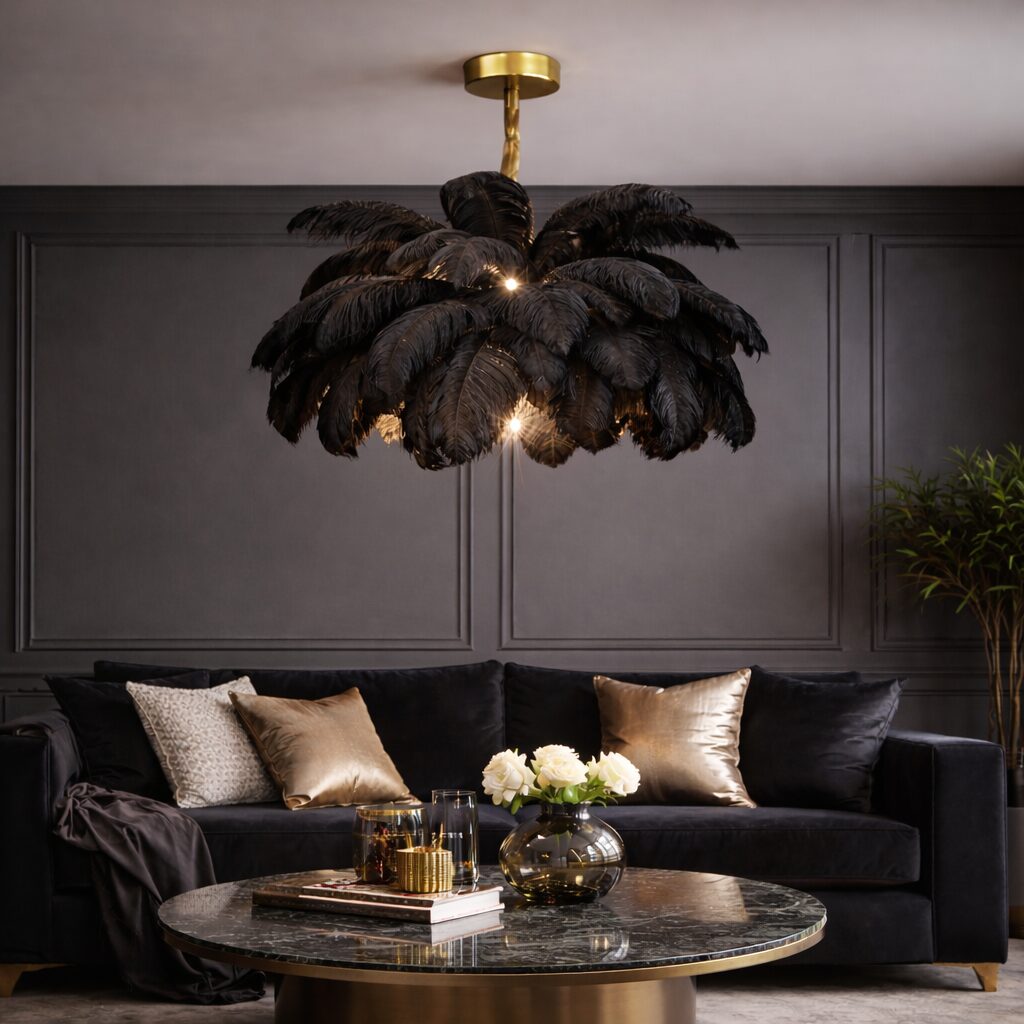 Uppsala Ceiling Lamp – Feather Pendant Light - Image 5