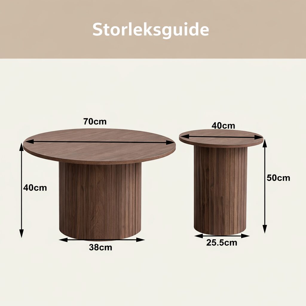 Solna Coffee Table Set – Walnut finish – Bild 2