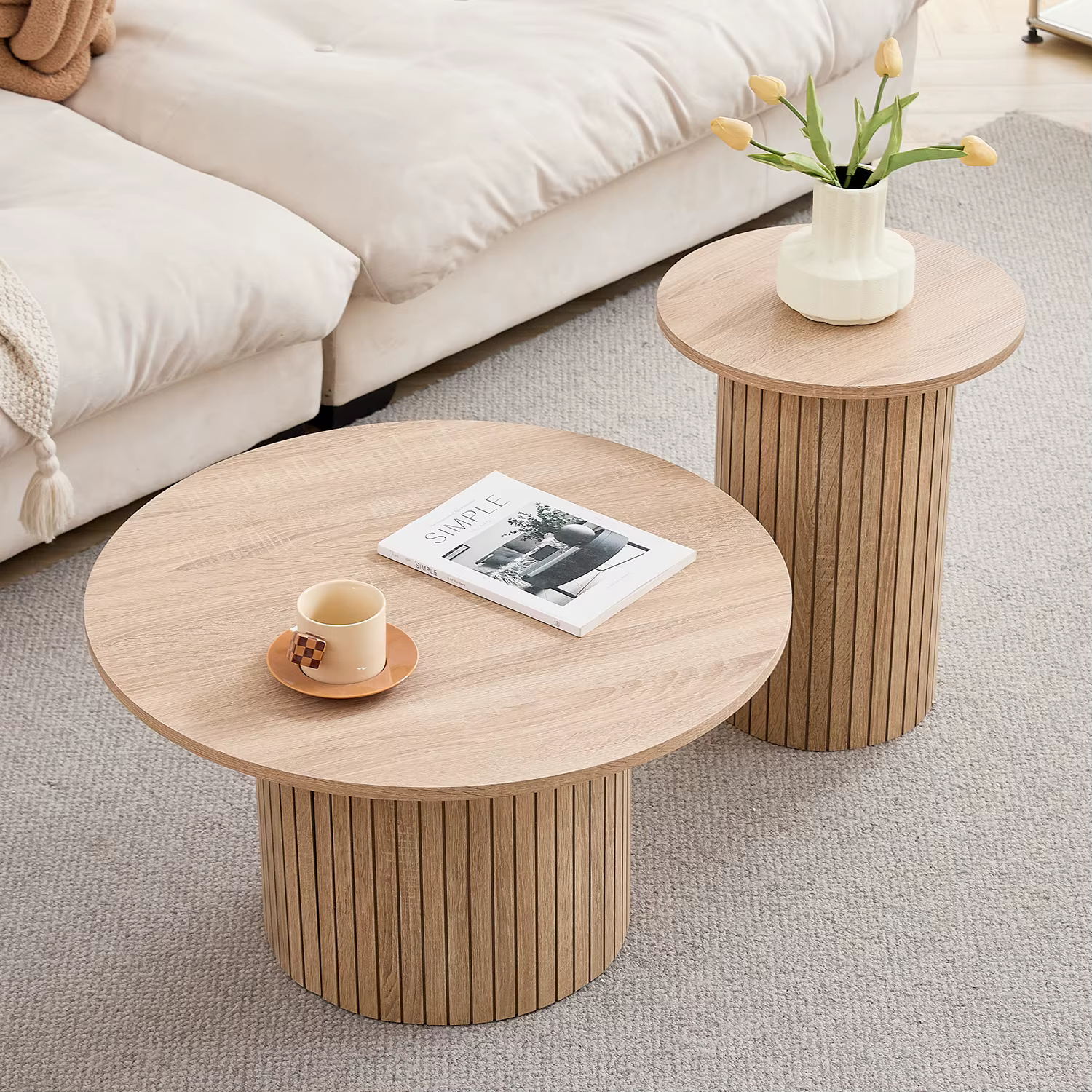 Solna Couchtisch-Set - skandinavisches Design, naturbelassen