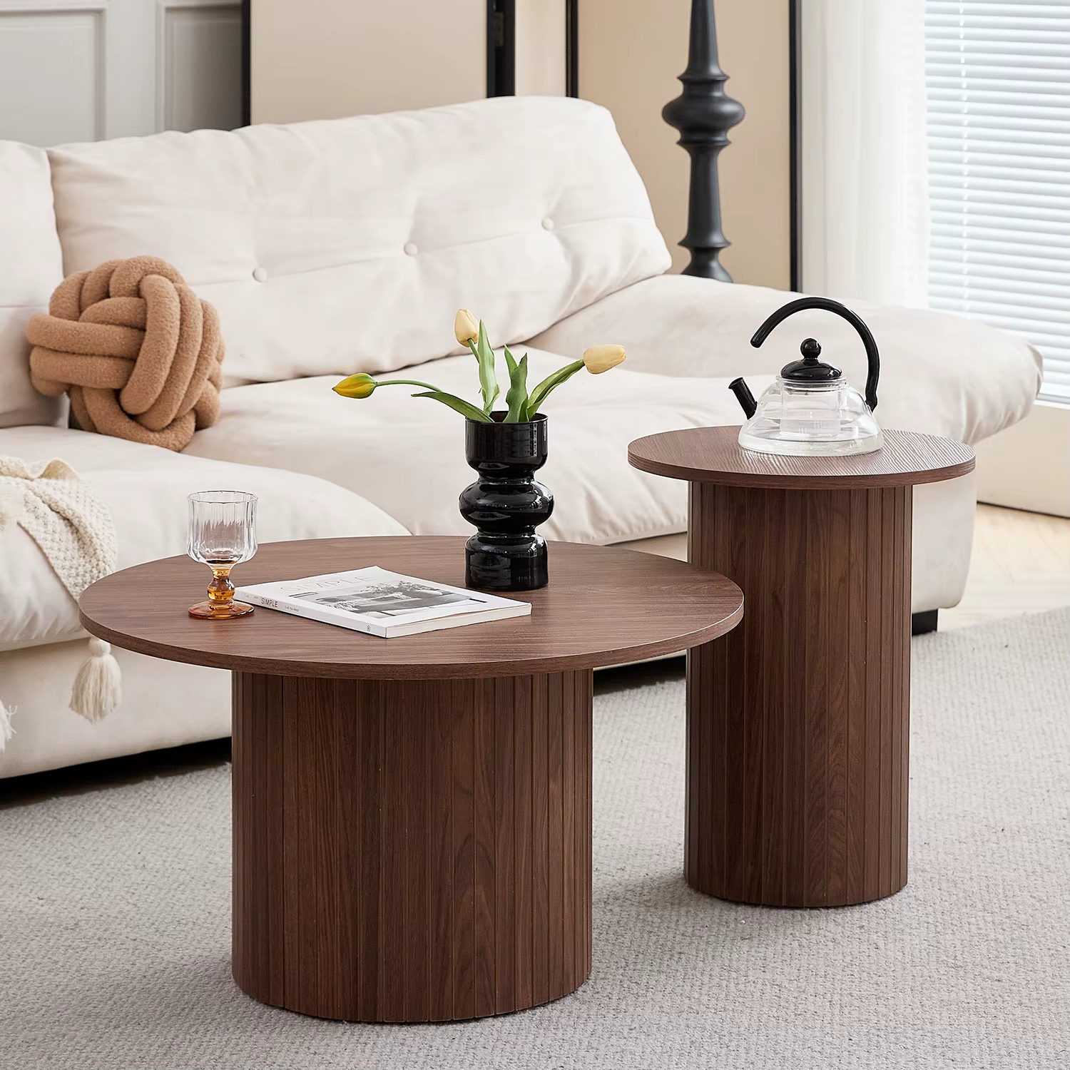 Solna Couchtisch-Set - Ausführung Nussbaum