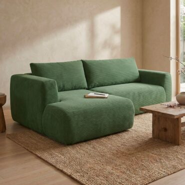 Arendal Ecksofa - linksseitig - 4-Sitzer - Grüner Cord