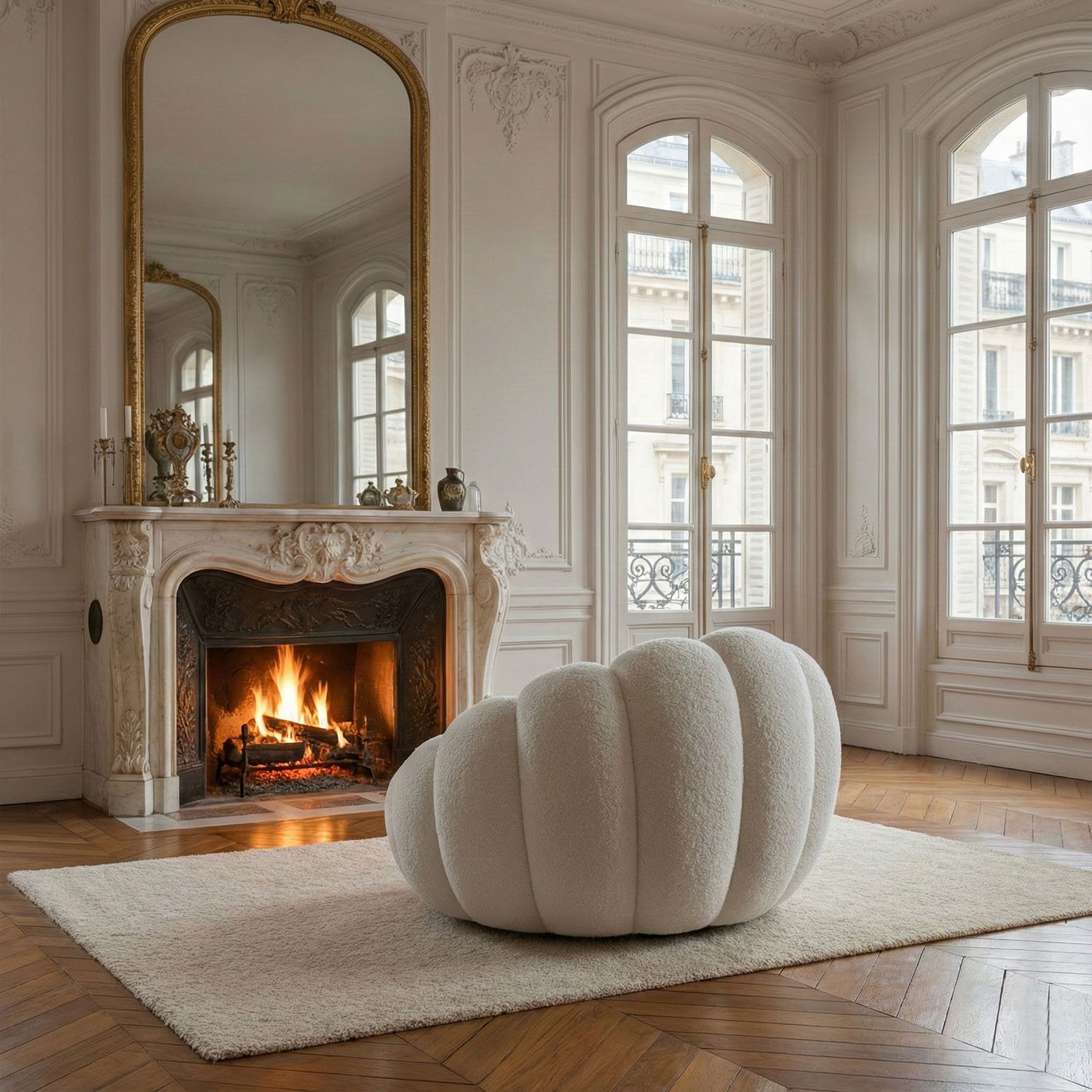 Horsens – Shell Design, Cream Bouclé Fabric – Bild 5