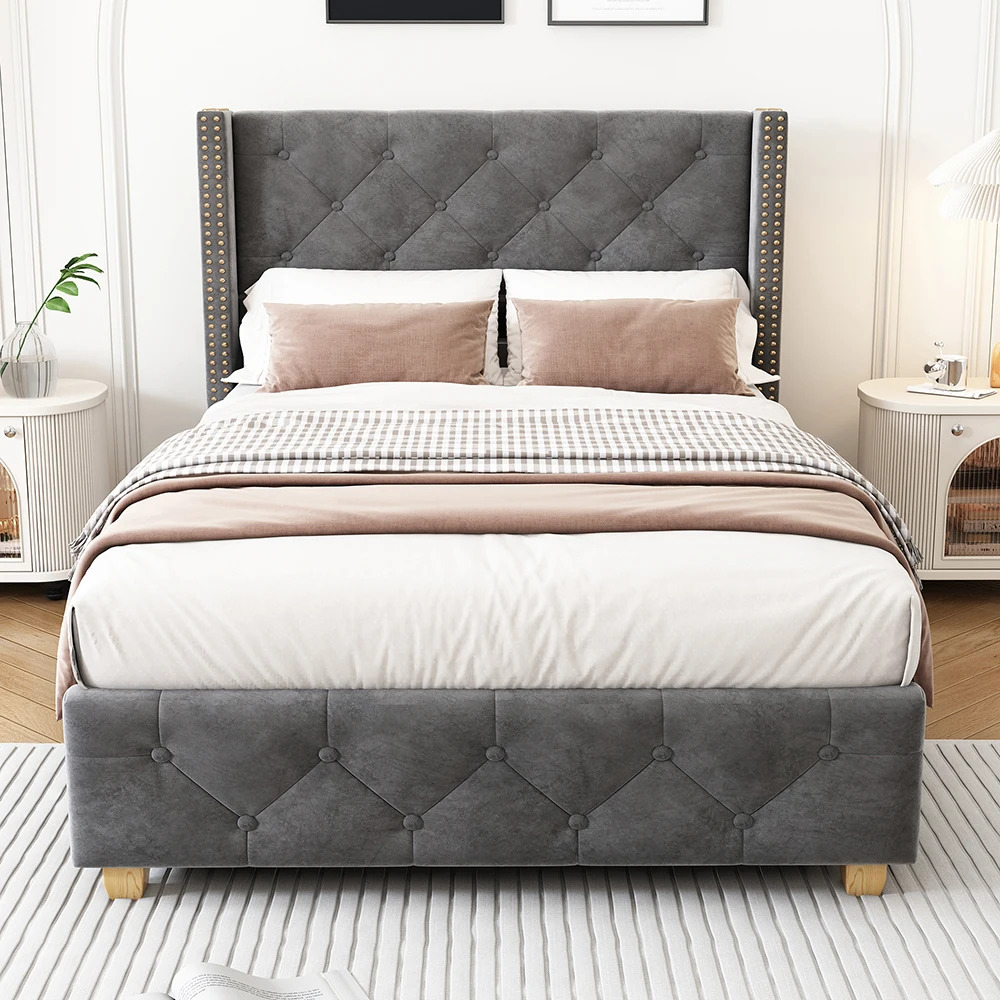 Odense Single Bed 90x200 cm – Velvet with Sturdy Frame – Bild 5