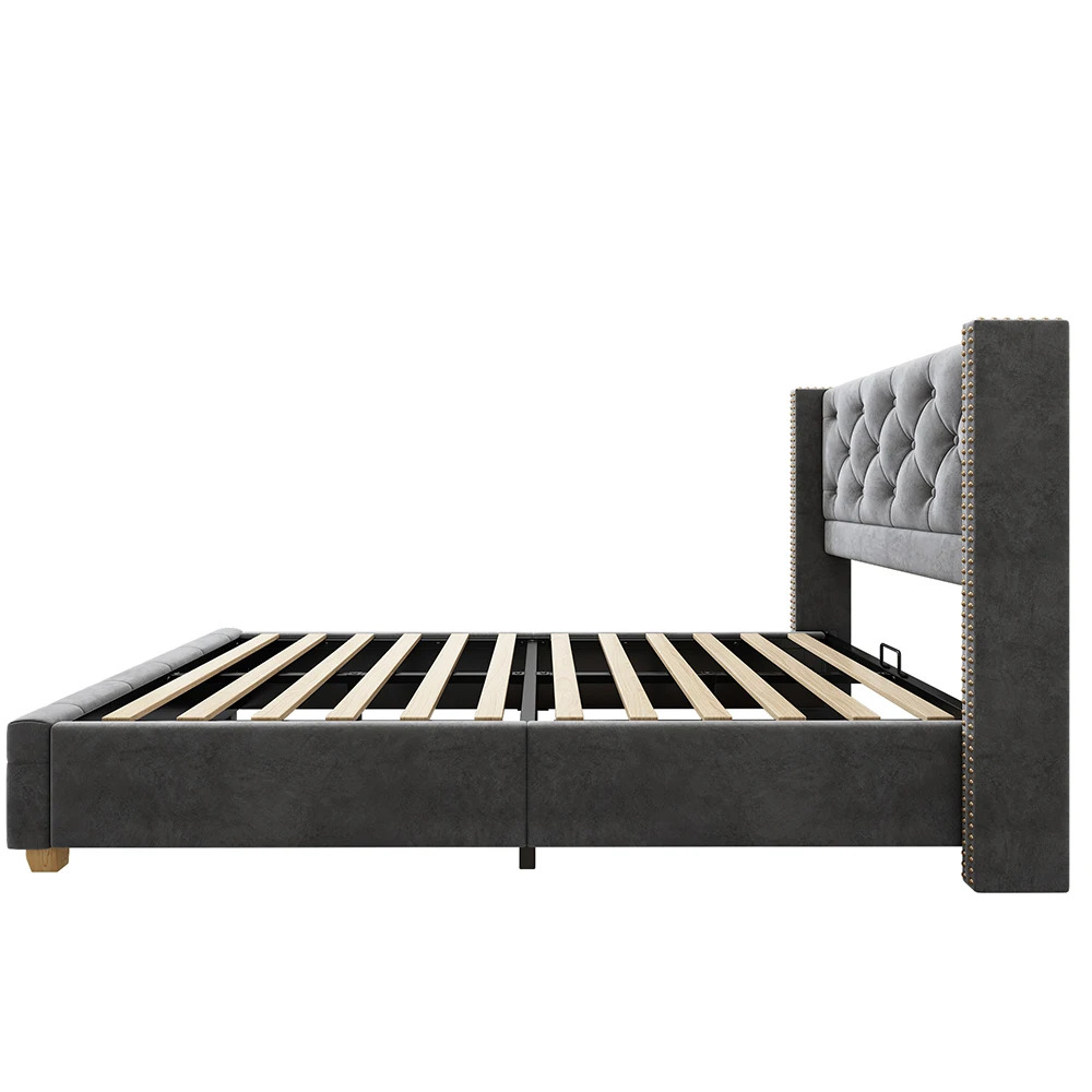 Odense Single Bed 90x200 cm – Velvet with Sturdy Frame – Bild 3