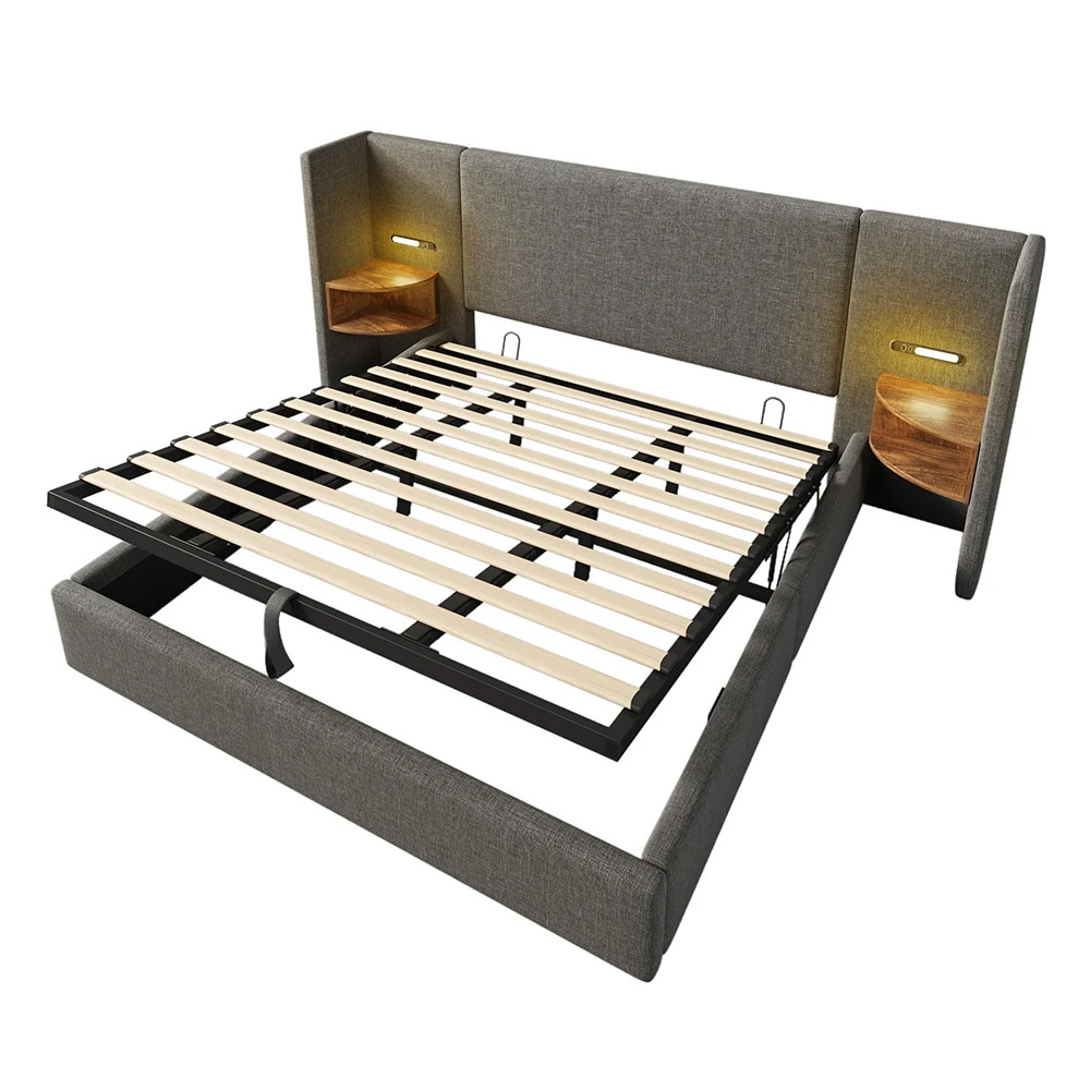 Taastrup Double Bed 180x200 cm with Storage, LED Lighting, and USB-C – Bild 3