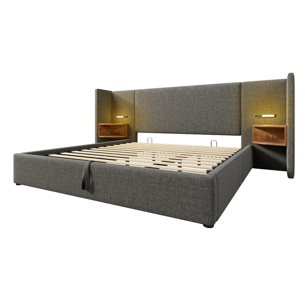 Taastrup Double Bed 180x200 cm with Storage, LED Lighting, and USB-C – Bild 5