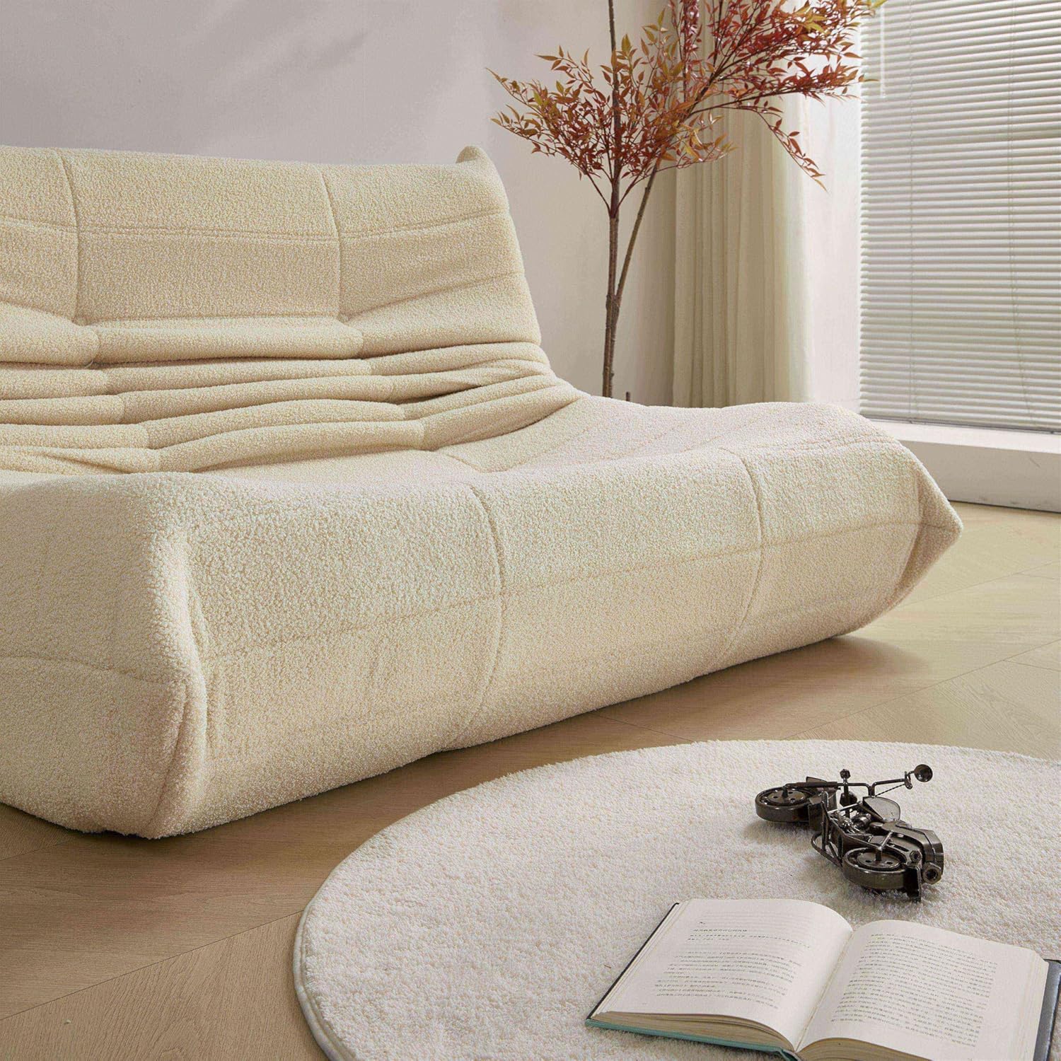 Stavanger 2-Seater Sofa – Beige Bouclé, Scandinavian Comfort – Bild 6