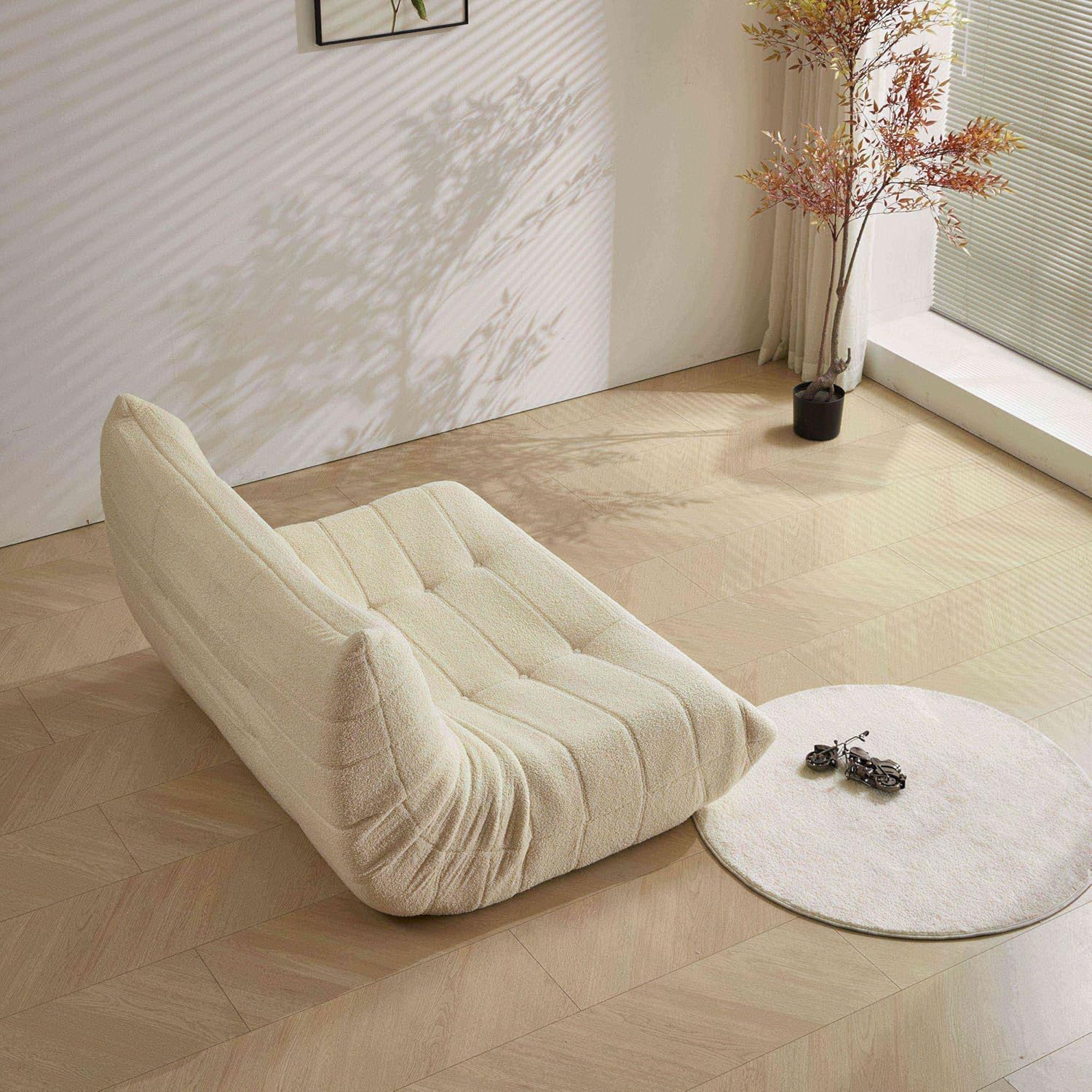 Stavanger 2-Seater Sofa – Beige Bouclé, Scandinavian Comfort – Bild 5