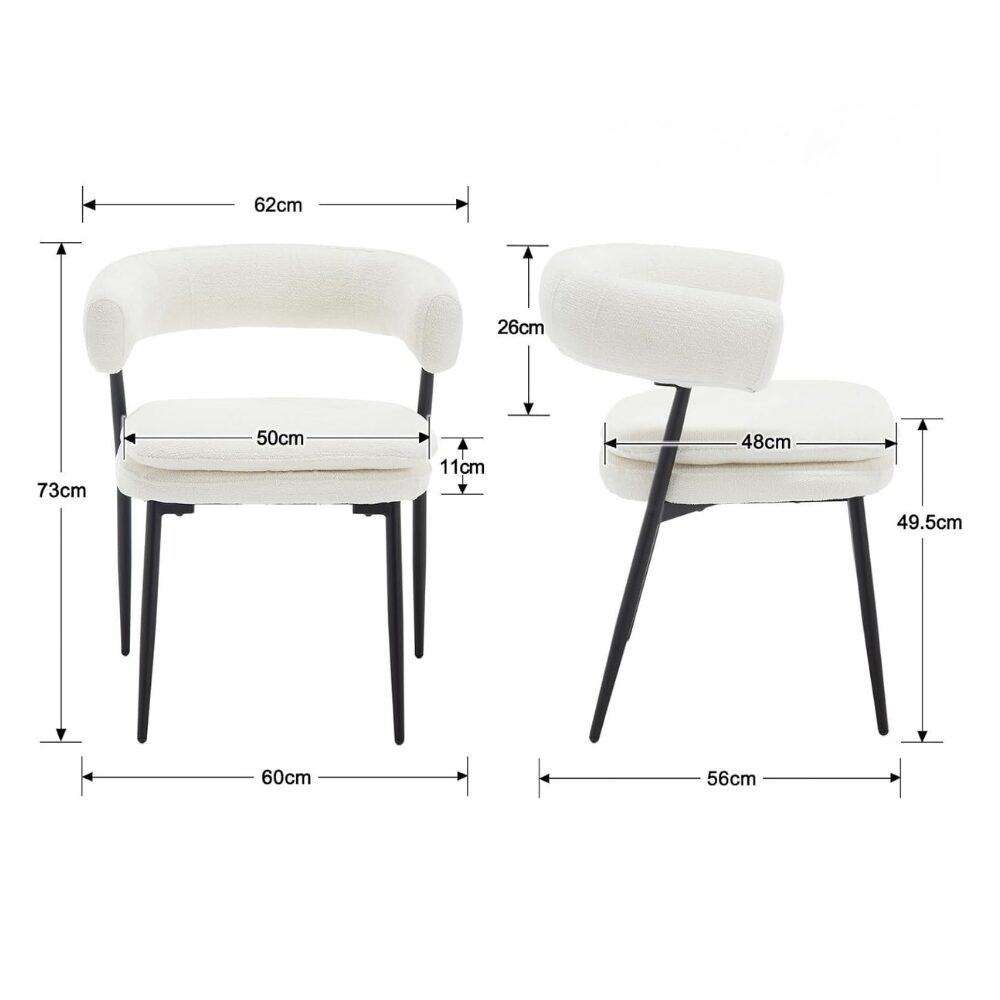 Djursholm White Dining Chair – 2 Pack – Bild 4