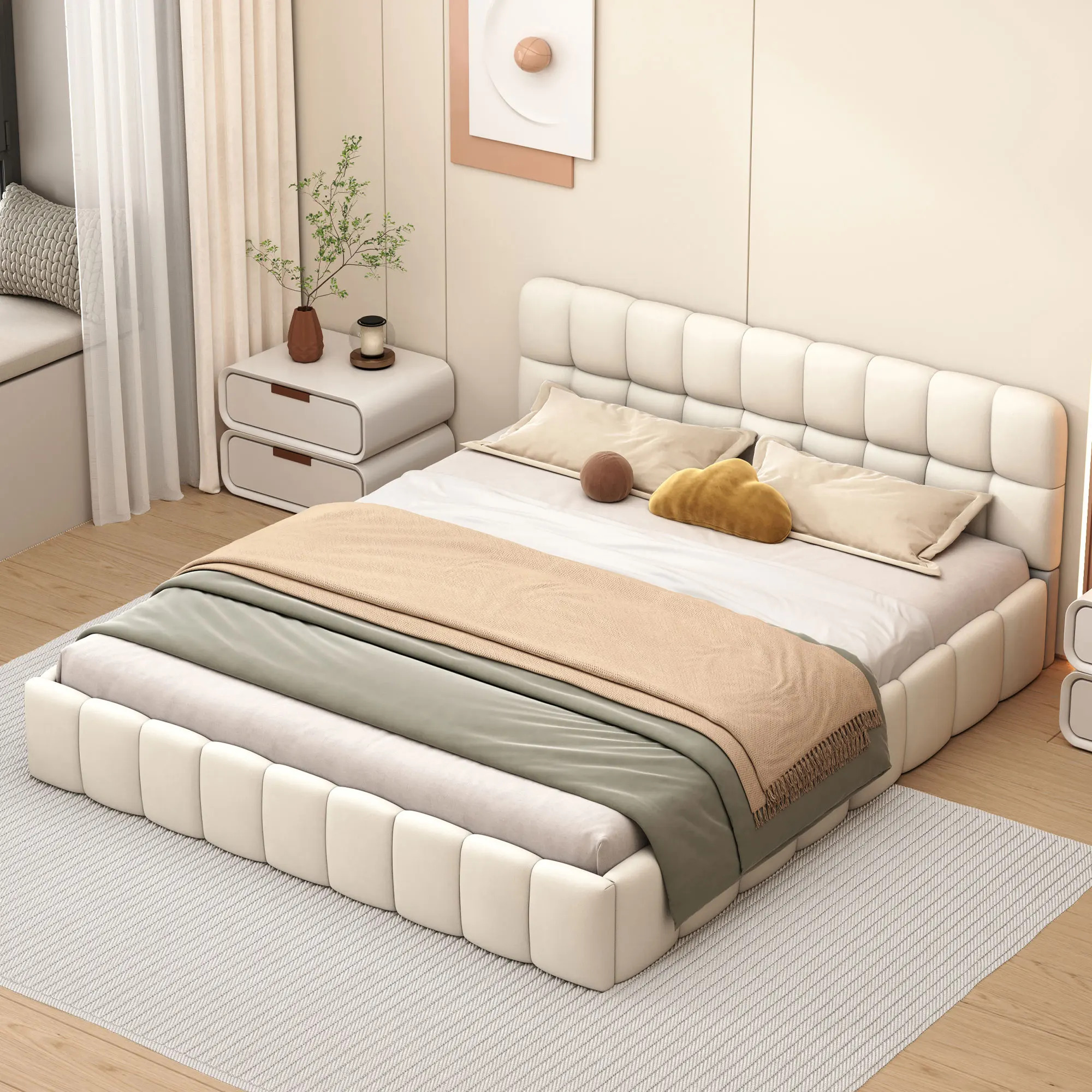 Holmestrand 140×200 cm Bed in Beige – Bild 3