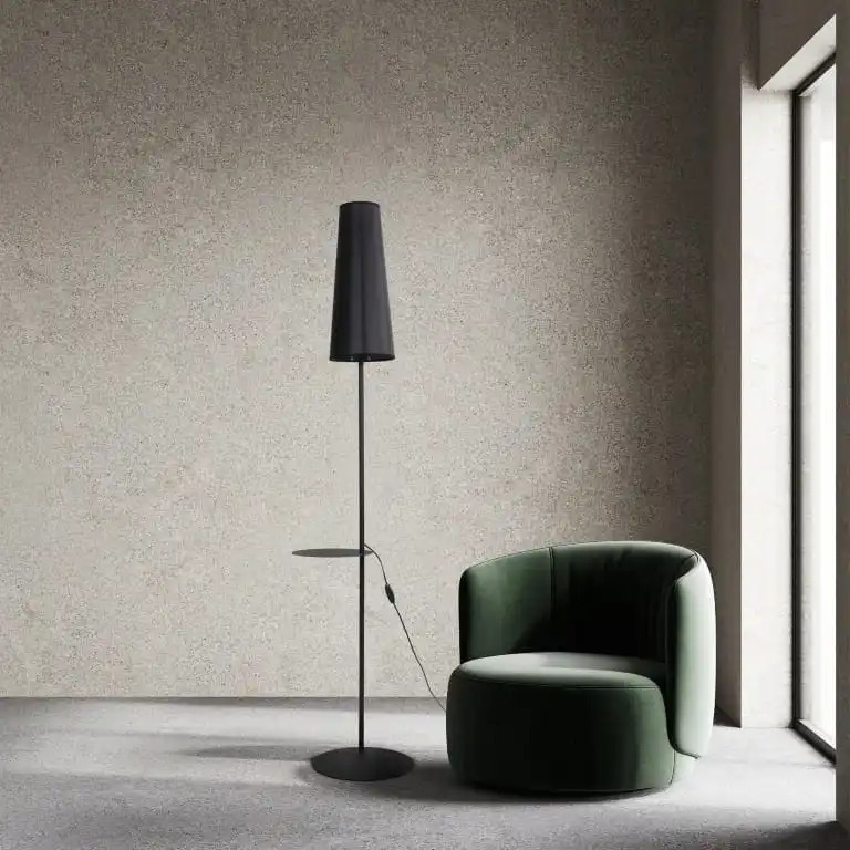 Bodø Stehleuchte 170×36 cm - Schwarz Slim Modern mit Schirm